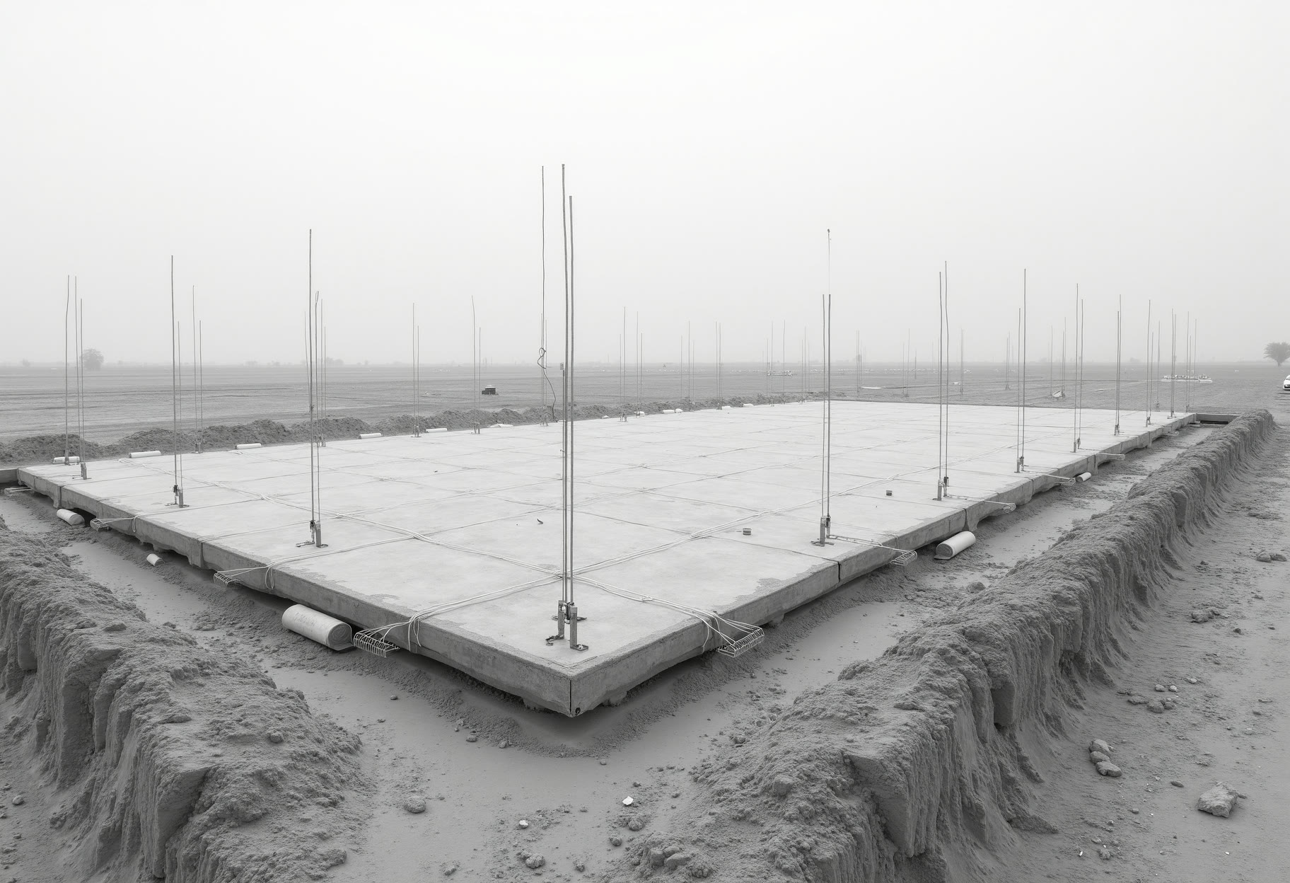 Building pad staked and offset